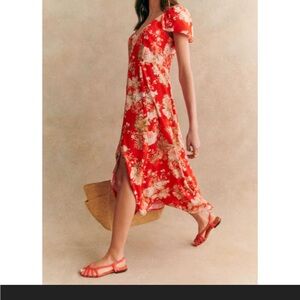 Sezane - Floral Red Alessia Dress - never worn Size 4/36